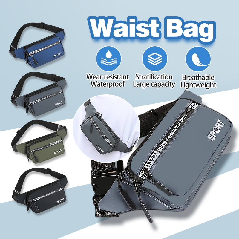 พร้อมส่ง กระเป๋าคาดเอว กระเป๋า คาดอกได้ กันน้ำ 4ชั้น ความจุขนาดใหญ่ ทนต่อการสึกหรอ ใช้ได้ทั้งผู้ชาย/ผู้หญิงหญิง