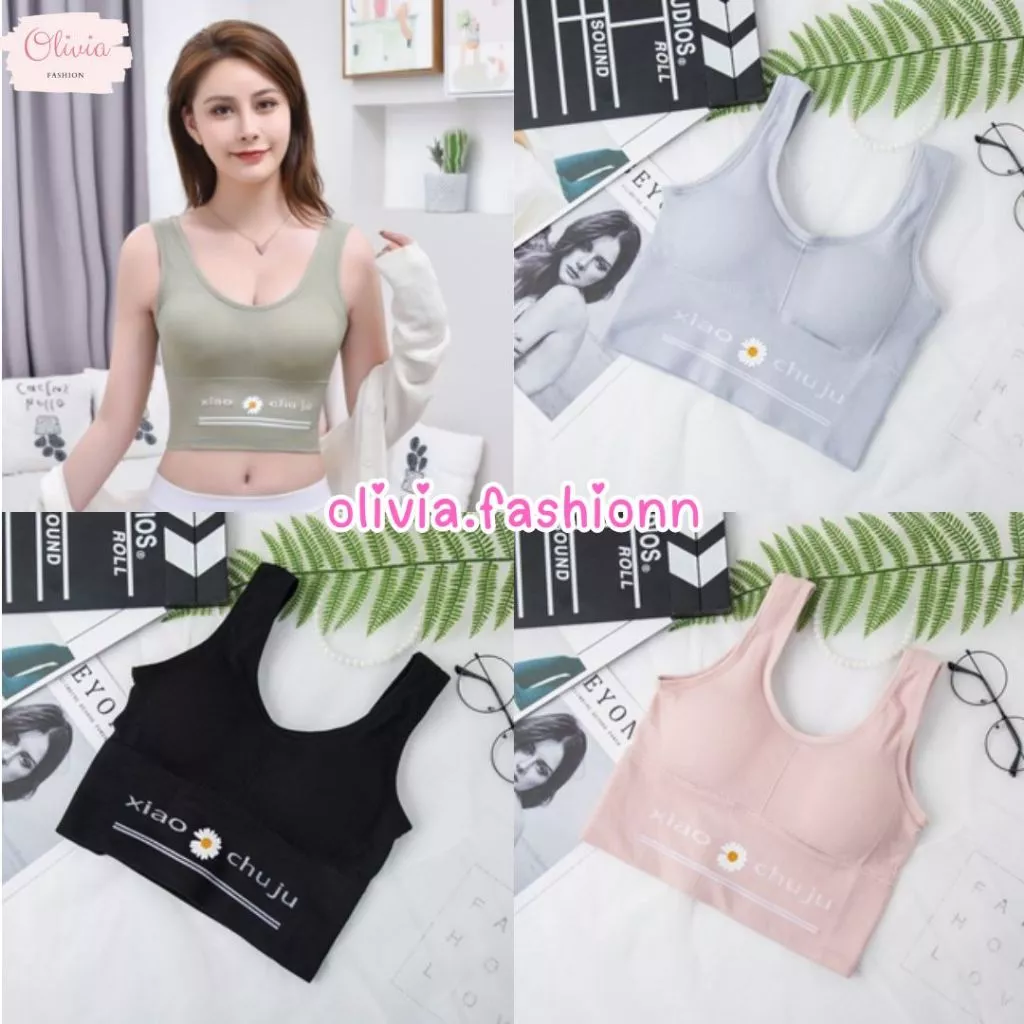 Olivia สปอร์ตบาร์ ออกกำลังกาย ลายปักดอกเดซี่ 015 - รูปที่ 1