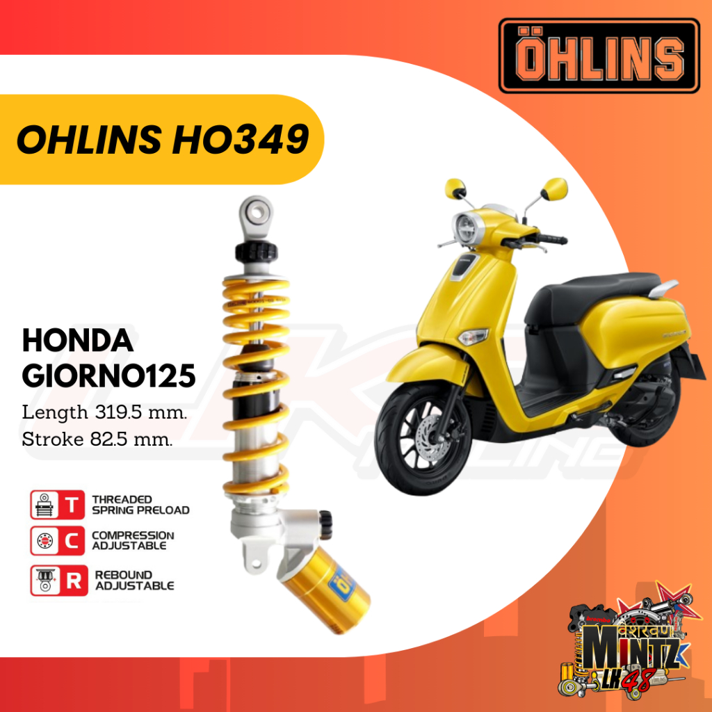 OHLINS HO349 โช๊คหลัง GIORNO PLUS (รับประกัน 2 ปี)