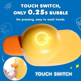 ส่งไวมาก เครื่องจ่ายสบู่โฟมอัตโนมัติ เป็ดเหลือง น่ารัก ชาร์จได้ 350ml duck soap automatic dispenser