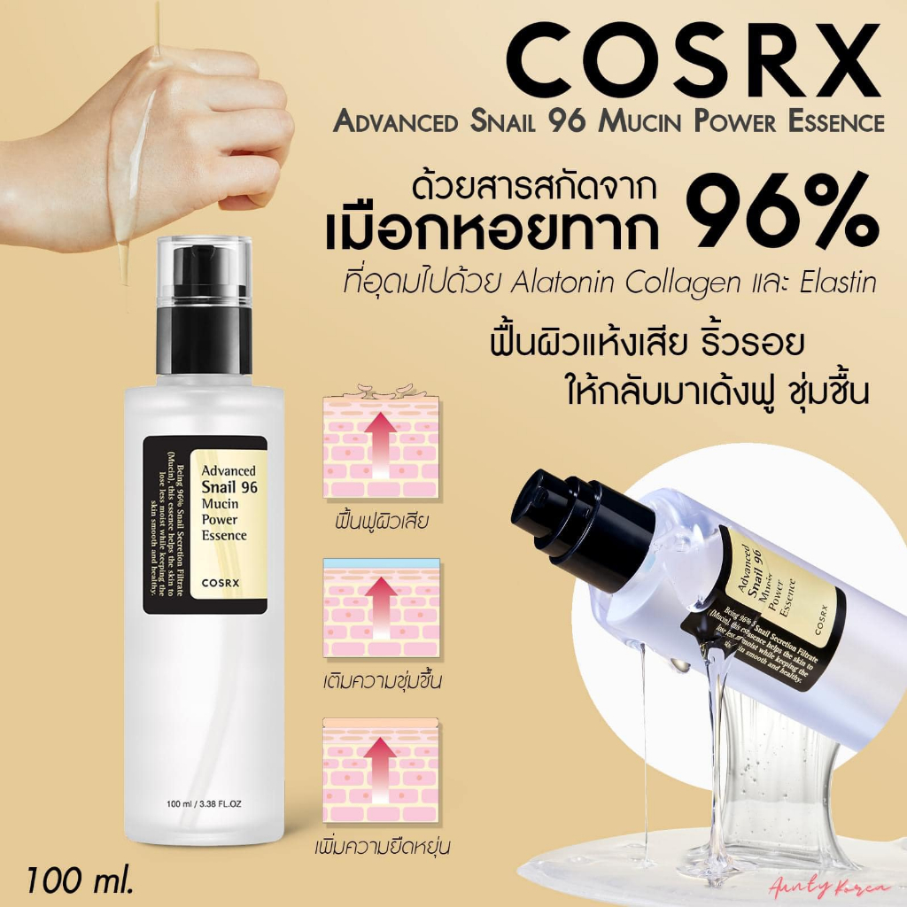 พร้อมส่ง/ของแท้ COSRX Advanced Snail 96 Mucin Power Essence 100 ml.