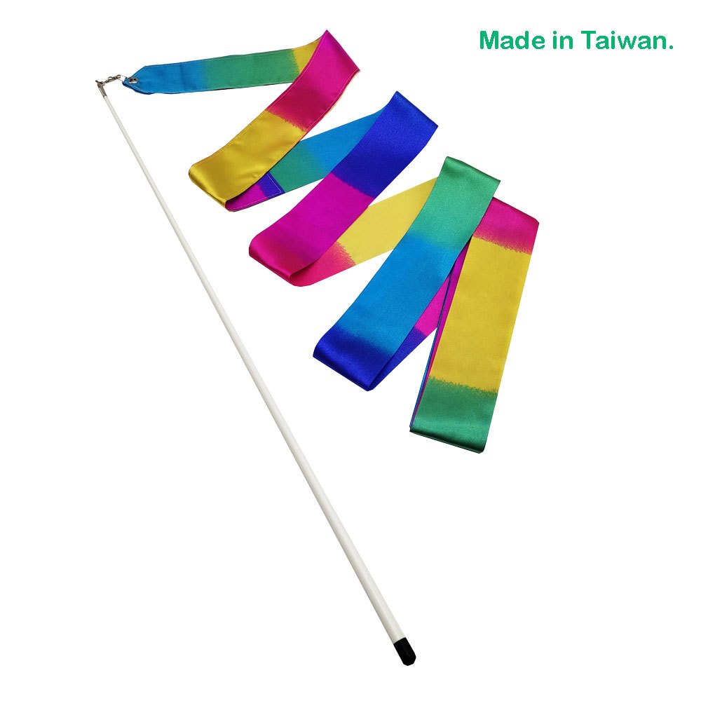 THAISPORTS ไม้ยิมนาสติกพร้อมริบบิ้นสีรุ้ง ลายตั้ง (ออกใบกำกับภาษีได้)