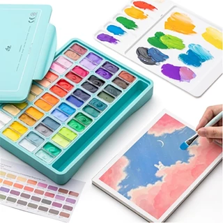 Miya Himi Gouache การตั้งค่า 36/48สี×12 กรัม ถ้วยเปิดคู่ Poster Colour สีน้ำและโปสเตอร์ ปลอดสารพิษสีสันสดใส เคสแบบพกพา