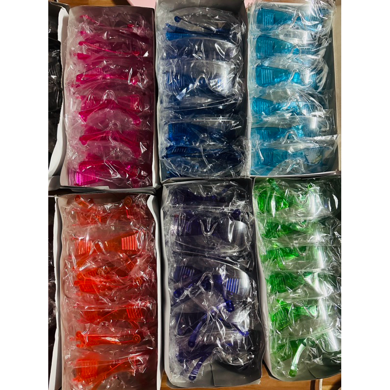 แว่นตากันน้ำ(คละสี) แว่นตาสงกรานต์ ขายส่งยกโหล 12 ชิ้น เลนส์ใสขาสี