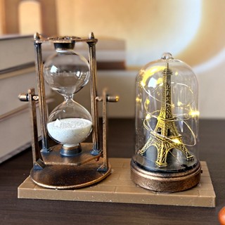 🗼พร้อมส่ง🗼ตกแต่งบ้าน หอคอยเหล็ก นาฬิกาทราย สไตล์ยุโรปและอเมร…