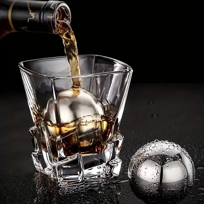 Hillkoff : น้ำแข็งสแตนเลส ทรงกลม Stainless Steel Ice Ball ขนาด 55mm