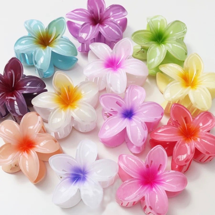 พร้อมส่ง! ราคา/ชิ้น กิ๊บหนีบผมดอกลีลาวดี รุ่นซัมเมอร์ Summer ขนาด 8 cm. สีสันสดใส หนีบแน่น พรีเมียม เนื้องานเกาหลี