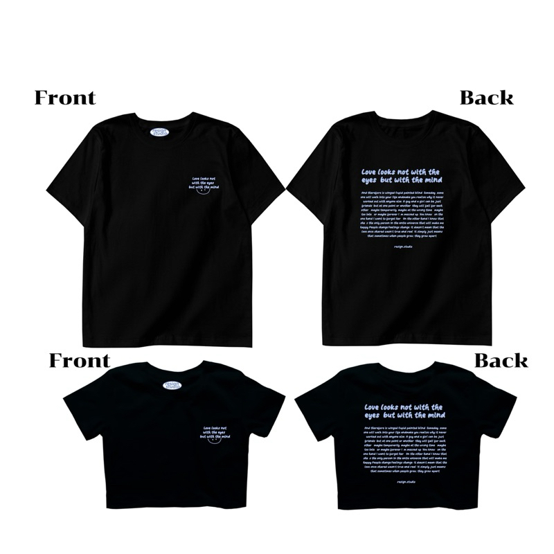 Resign studio เสื้อยืด Crop & Oversize - Love with you