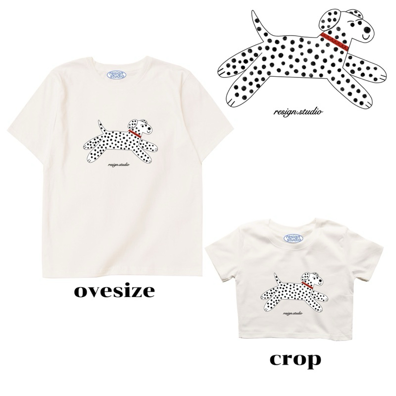 Resign studio เสื้อยืด Crop & Oversize - Dalmatian
