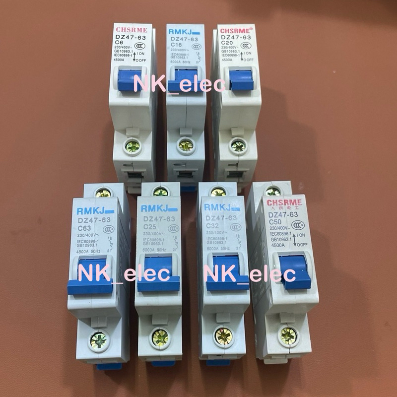 DZ47-63 ลูกเซอร์กิตเบรกเกอร์ 1P 6A,16A,20A,25A,32A,50A,63A มีสินค้า พร้อมส่ง