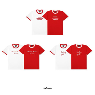 29decem - เสื้อยืดขาวจั๊มแดง แดงจั๊มขาว