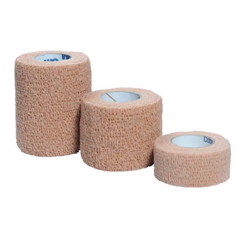 แท้ 3M Coban Tape ขนาด 1 นิ้ว 2 นิ้ว และ3นิ้ว ยาว 5 หลา เทปพันยืดหยุ่นได้ โคแบน