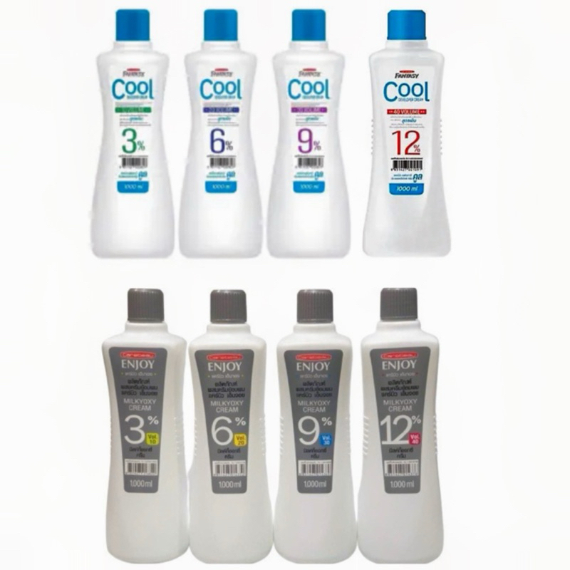 Carebeau แคร์บิว เอ็นจอย มิลกี้ และ แฟนตาซี คูล ดีเวลลอปเปอร์ ครีม 1000ml ไฮโดรเจน ฟอกผม ย้อมผม สีขนสีผิว (3%,6%,9%,12%)
