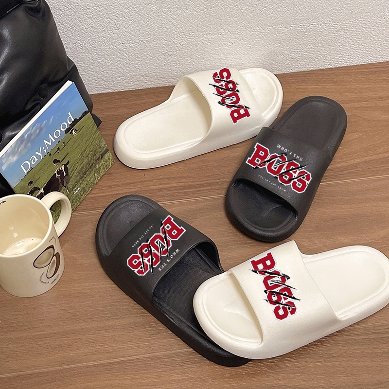 รองเท้าแตะจดหมาย รองเท้าแตะแฟชั่น ใส่ได้ทั้งผู้ชาย ผู้หญิง มี2สี กันน้ำกันลื้น AB043