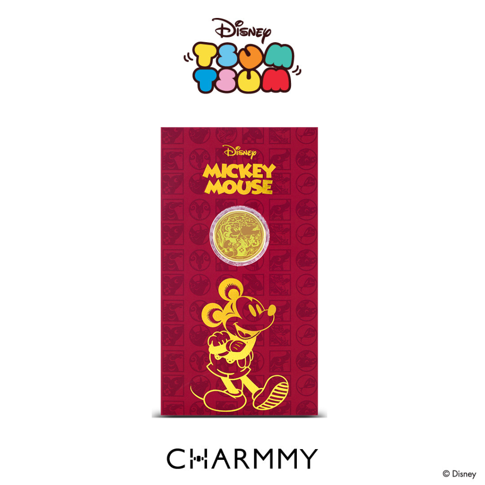NGG CHARMMY Disney 999 Gold Sheet Chinese Mickey Mouse แผ่นทองคำแท้ 99.9% ลิขสิทธิ์ Disney