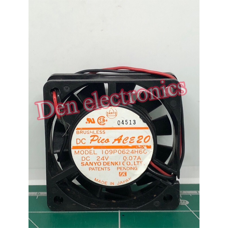 พัดลม 2นิ้วครึ่ง (2"1/2) SANYO DENKI  MODEL 109P0624H6C DC24V  0.07A(60x60x20) พร้อมส่ง