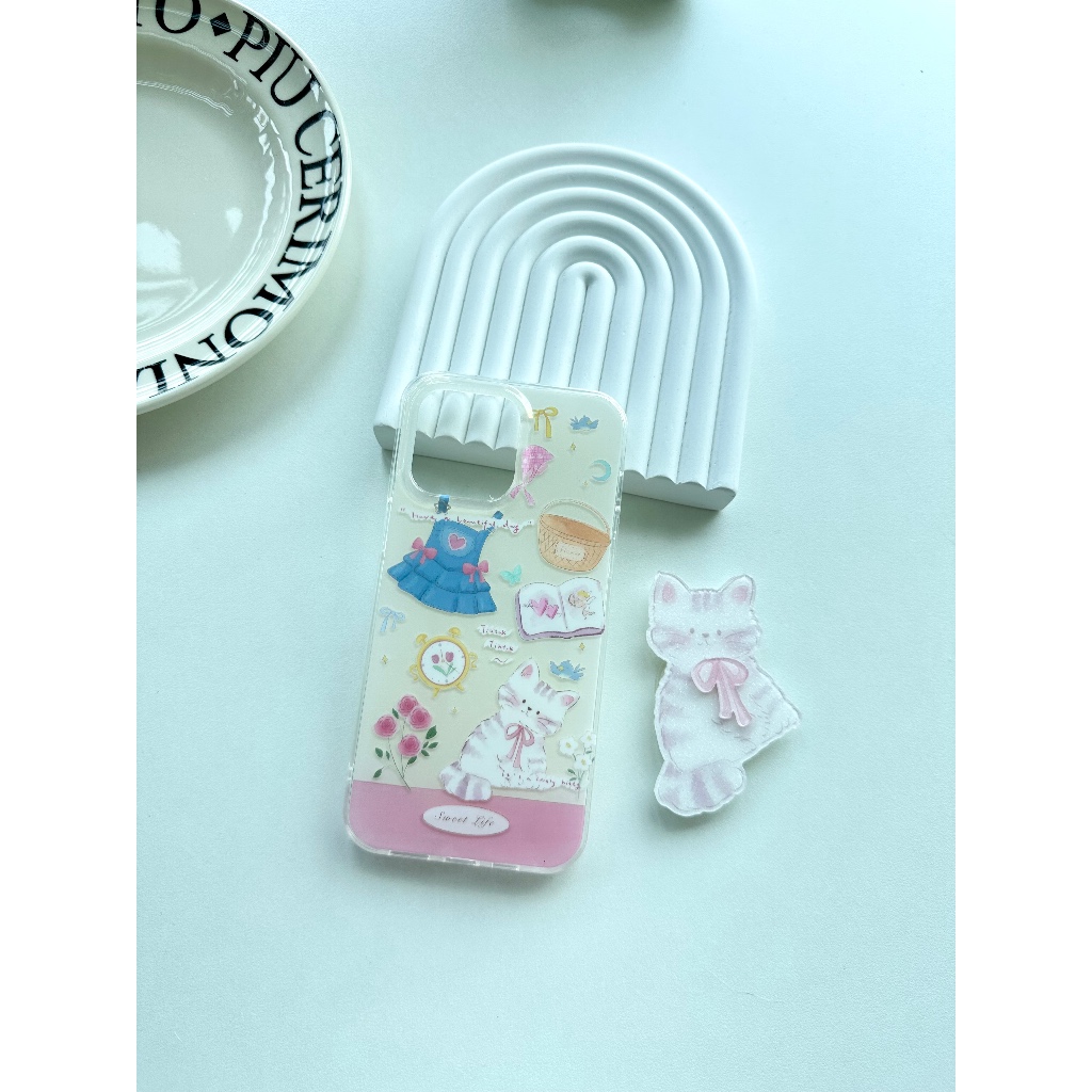พร้อมส่งจากไทย(1-2วัน)เคสมือถือ เคสน้องแมว+Giftokสุดน่ารักสำหรับไอโฟน IPhone 15Promax 14Promax 13Pro