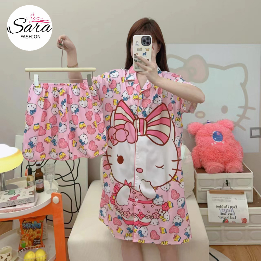 ชุดนอนผ้าไหมอิตาลีลายการ์ตูนน่ารัก SK1กระโปรงเดรส+กางเกงขาสั้น SS1เสื้อแขนสั้น+กางเกงขาสั้น SL1เสื้อแขนสั้น+กางเกงขายาว
