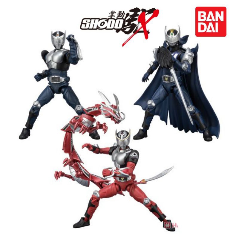 Bandai Shodo X Kamen Rider Ryuki Action Figure ริวคิ Night Drag Gridder dragon