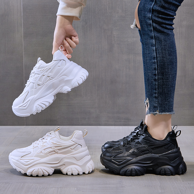 ✨จัดส่งใน24ขั่วโมง ✨รุ่นใหม่สุดฮิต สไตล์เกาหลีรองเท้าออกกำลังกาย Sneaker พื้นหนาสูง ใส่เข้ากับทุกชุด