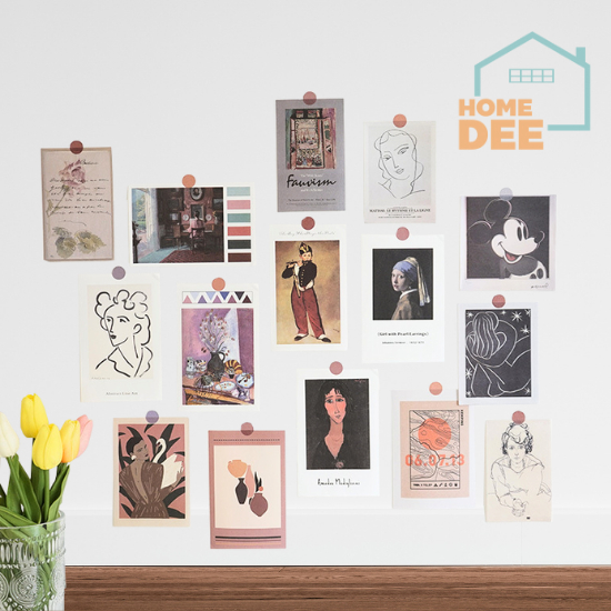 HomeDee ชุดโปสการ์ด โปสเตอร์ รูปภาพติดผนัง แต่งห้องนอน ตกแต่งติดผนัง การ์ดแต่งผนัง รูปภาพตกแต่งห้องนอน พร้อมส่ง