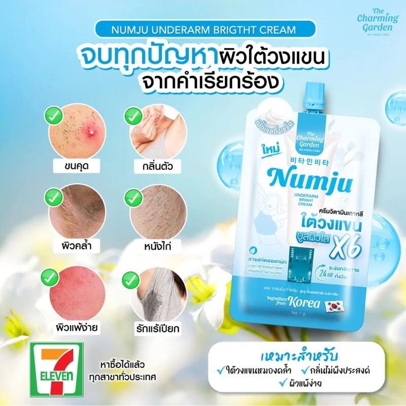 [กล่อง 6 ซอง] The Charming Garden Numju Underarm Bright Cream นัมจู อันเดอร์อาร์ม ไบร์ท ครีม - ครีมทารักแร้ - รูปที่ 2