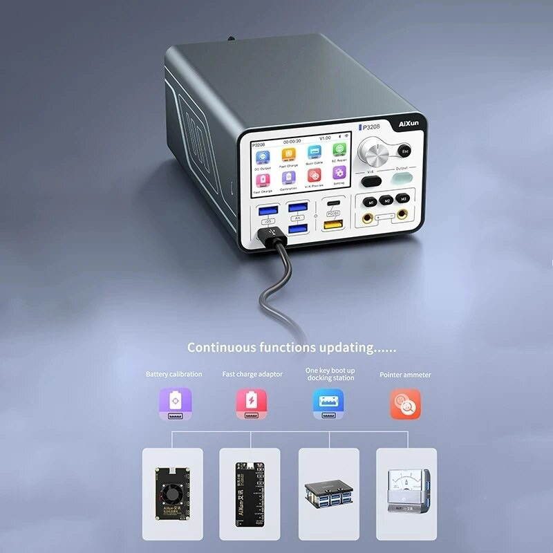 Aixun P3208แหล่งจ่ายไฟอัจฉริยะ320วัตต์สำหรับX-14ProMax โทรศัพท์รองรับสายชาร์จเร็ว pd/qc ปุ่มเดียว