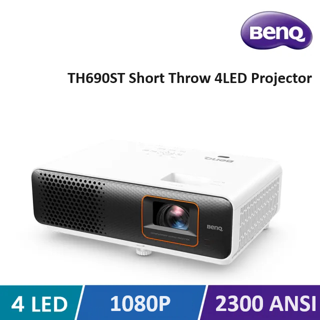 BenQ TH690ST 4LED Short Throw Gaming Projector | 1080p HDR | 2300lm | 8.3ms 120Hz Dual HDMI - รับประกัน 3