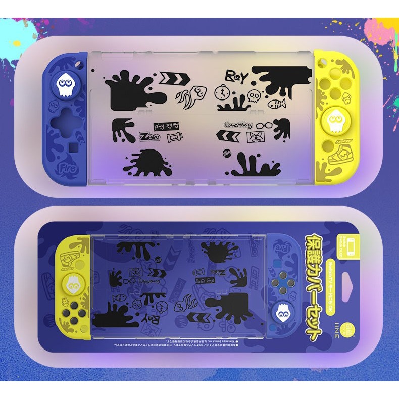 เคสแยกชิ้น iine Nintendo  Switch OLED/พร้อมซิลิโคนอนาล็อค monster hunter /splatoon/dragonball/zelda/pokemon เคสแบบบาง