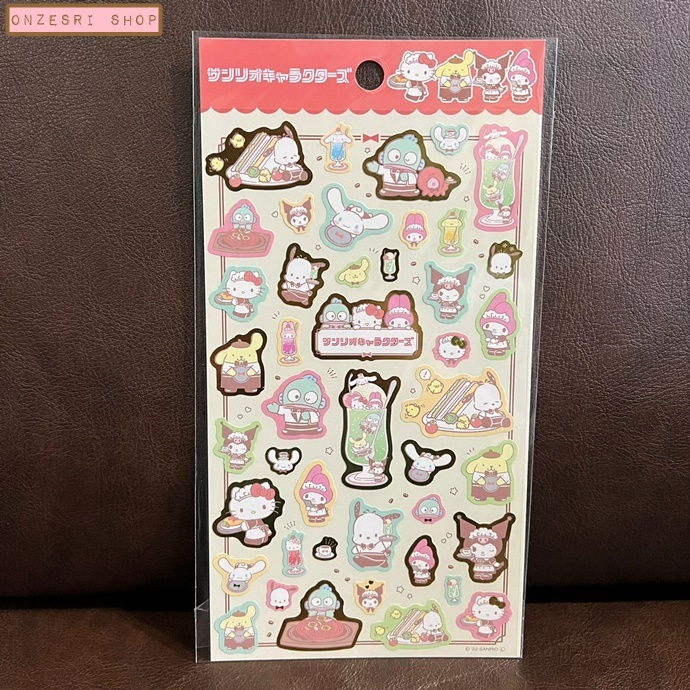 สติกเกอร์ Sanrio Kissaten (Retro Cafe) Sticker จาก Sanrio Japan ขนาด 12 x 23 ซม.