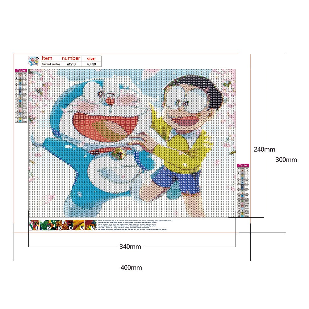 Diamond Painting 5D DIY การ์ตูน ครอสติสคริสตัล 5 มิติ ปักครอสติส รูปภาพ ฝึกสมาธิ ขนาด WxH 40x30 cm. - รูปที่ 4