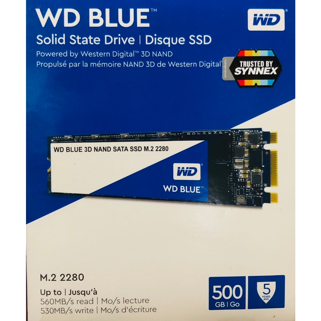 SSD (เอสเอสดี) 500 GB WD BLUE SATA M.2 2280 มือสอง ประกันไทย