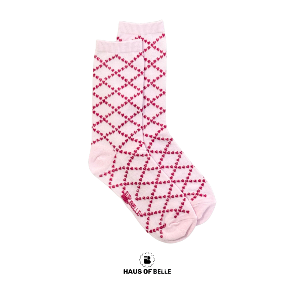 MINI HEART (PINK/GREEN) ทอนูน ด้วยเทคนิคพิเศษ แบรนด์ HAUS OF BELLE