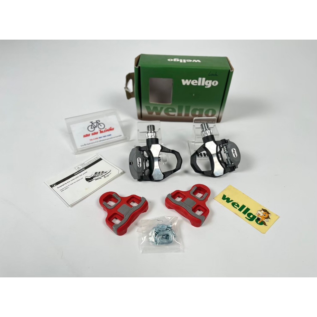 บันไดจักรยานเสือหมอบ wellgo R168 CARBON แถมคลีท 2 ชุด