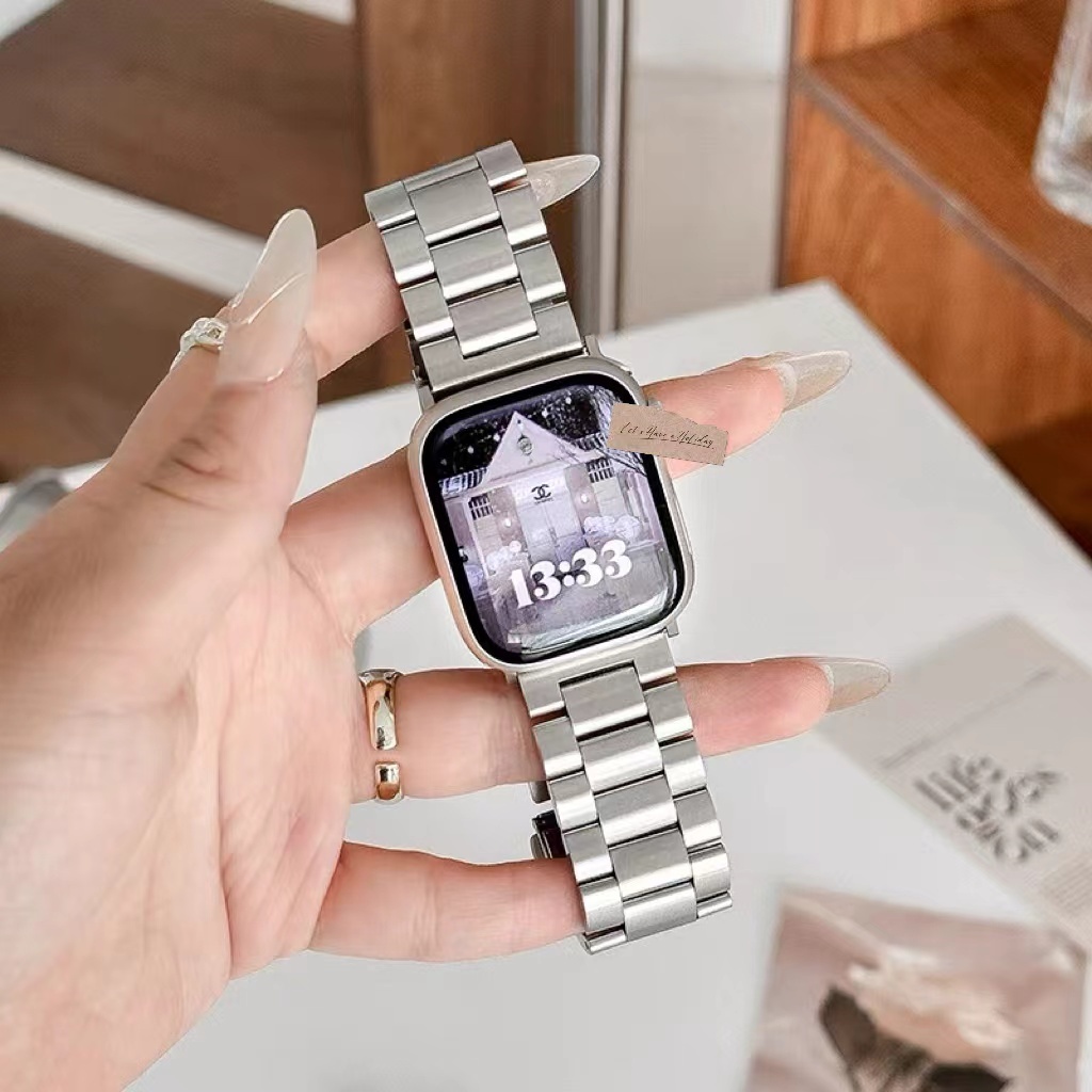 สายสําหรับ iwatch สายนาฬิกา series 7 6 SE 5 4 3 2， watch SE Stainless Steel watch Strap size 41มม 45มม STAIN