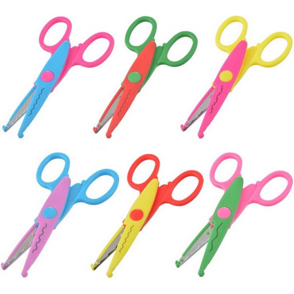 กรรไกรซิกแซก 6 แบบ ตัดได้แต่กระดาษเท่านั้น กรรไกรDIY ราคาถูก สีสันสดใส หลากสี พร้อมส่ง มีเก็บปลายทาง - รูปที่ 2