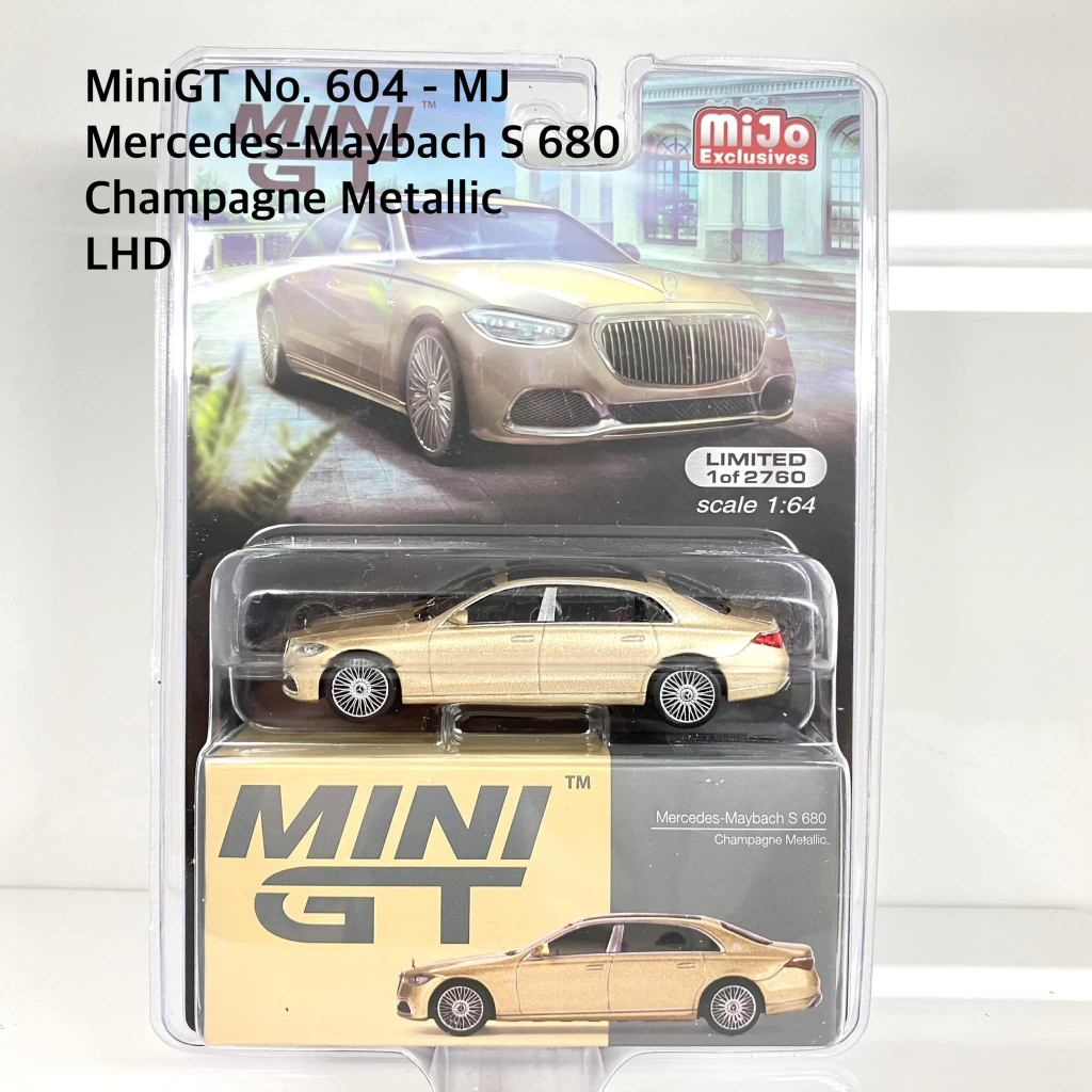 Mini GT  No.604-MJ  Mercedes-Maybach S680 Champagne Metallic LHD / USA  Blister Packaging