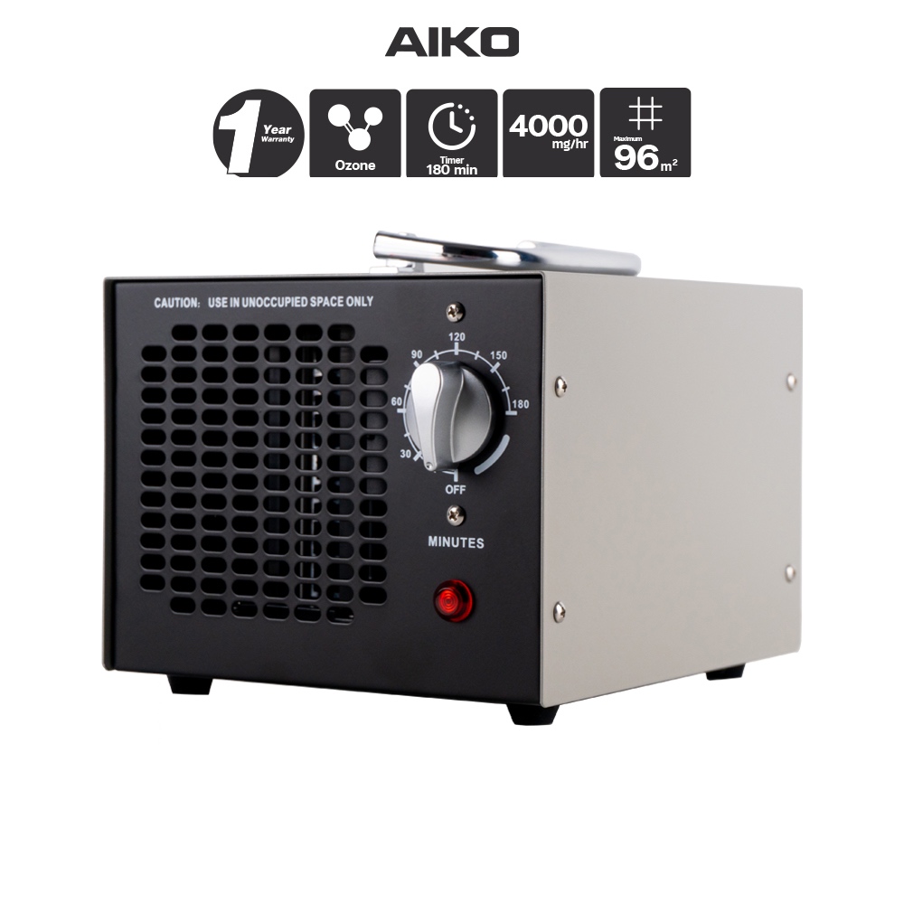 AIKO #HE-150R 4000 มิลลิกรัม เครื่องผลิตโอโซนฆ่าเชื้อโรคในอากาศ ครอบคลุมพื้นที่ 96 ตรม.