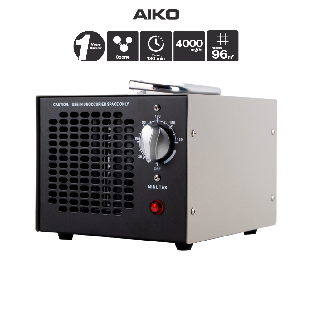 AIKO  #HE-150R 4000 มิลลิกรัม เครื่องผลิตโอโซนฆ่าเชื้อโรคในอากาศ ครอบคลุมพื้นที่ 96 ตรม.