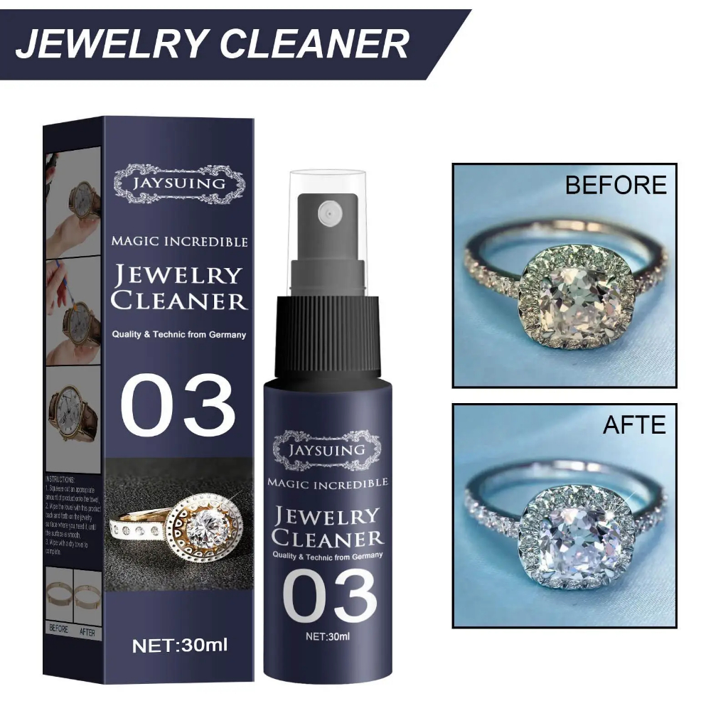 Jewelry Cleaner น้ำยาล้าง เครื่องประดับ ขัดเงิน ขัดทอง ล้างทอง นาฬิกา แหวน สร้อยคอ ขัดเพชร ไม่ทำร้ายเครื่องประดั 30ML
