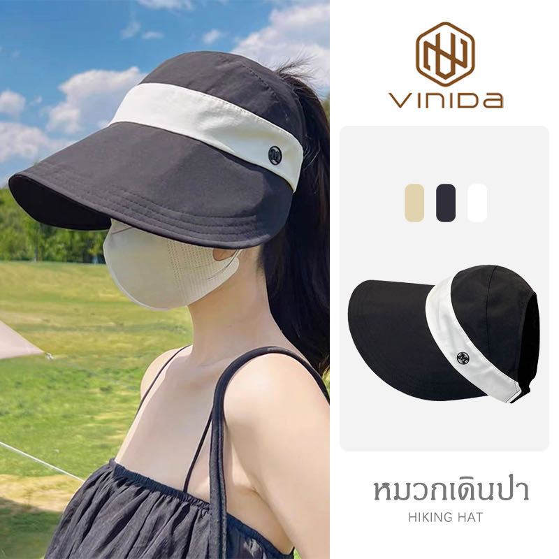 หมวกทรงลิ้นเป็ด ผูกหางม้าได้ 93 ด้านหลังว่าง หมวกกัน UV กันแดด ระบายอากาศได้ดี สไตล์เกาหลี