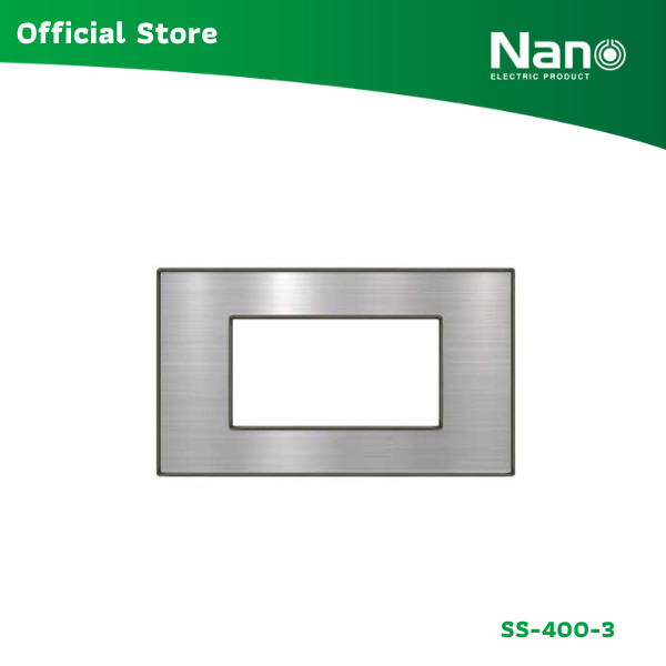 NANO แผงหน้ากากสเตนเลส พร้อมตะแกรง ขนาด 3 ช่อง Classic series (1 ชิ้น/กล่อง) รุ่น SS-400-3