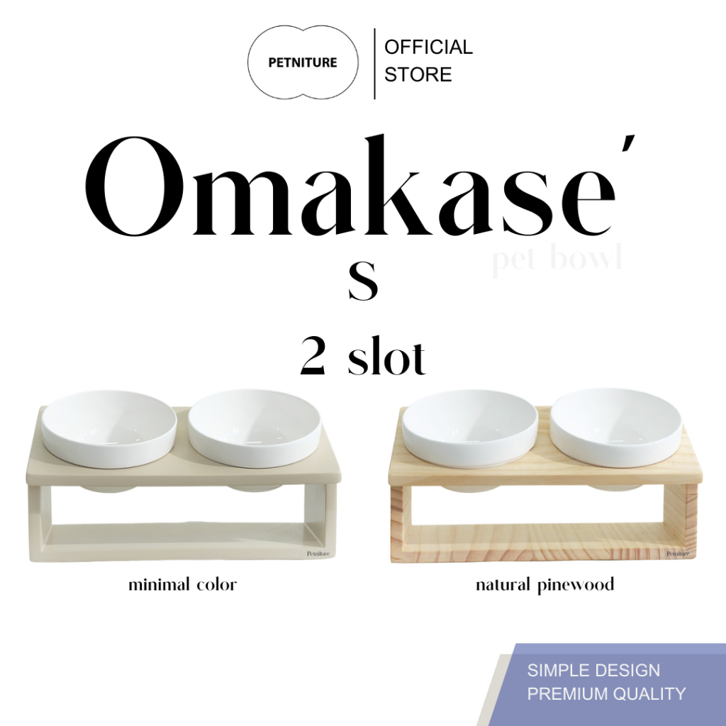𝗣𝗘𝗧𝗡𝗜𝗧𝗨𝗥𝗘 PREMIIUM PET BOWL แบบ2ช่อง size S ชามข้าวหมาแมวミ𝖮𝖬𝖠𝖪𝖠𝖲𝖤 𝖣𝖨𝖭𝖤 𝖳𝖠𝖡𝖫𝖤 #2sʟᴏᴛ Petbowl dog-cat