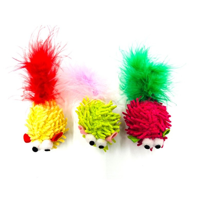 PEKO PET&CAT [ตุ๊กตาแคทนืป005] คละสี หางขนไก่ ของเล่นแมว ตุ๊กตาแคทนิป ของเล่นสัตว์เลี้ยง
