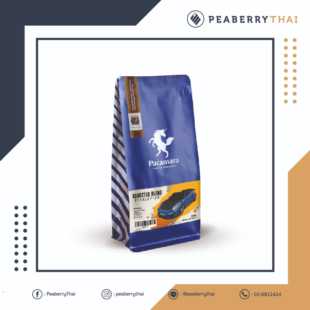 Pacamara Roadster Blend 250g เมล็ดกาแฟนอก อาราบิก้า 100% คั่วอ่อน ขนาดบรรจุ 250 กรัม