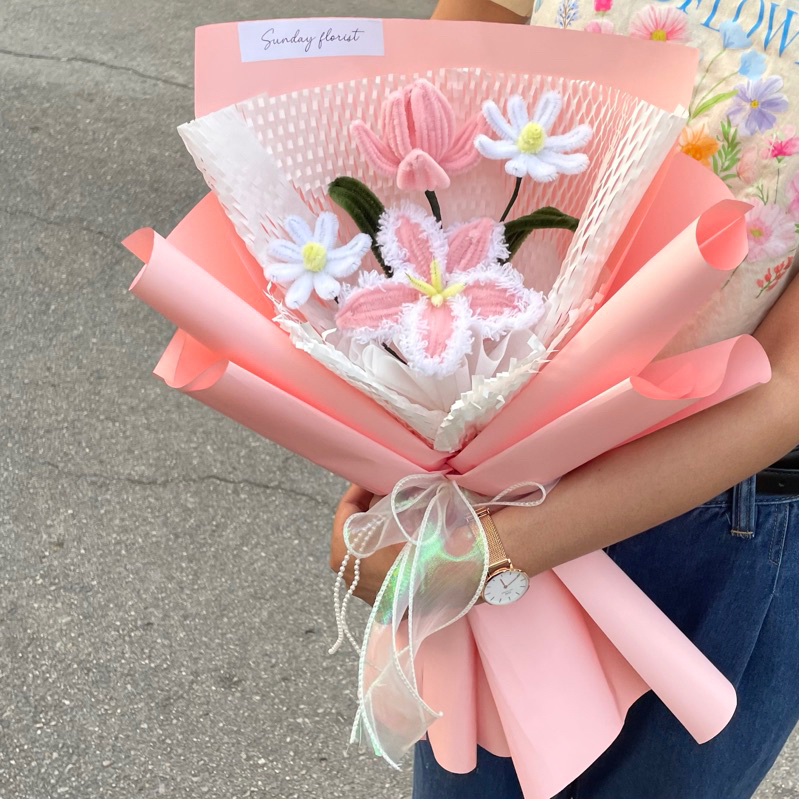 ช่อดอกไม้ลวดกำมะหยี่ (mix blooms )