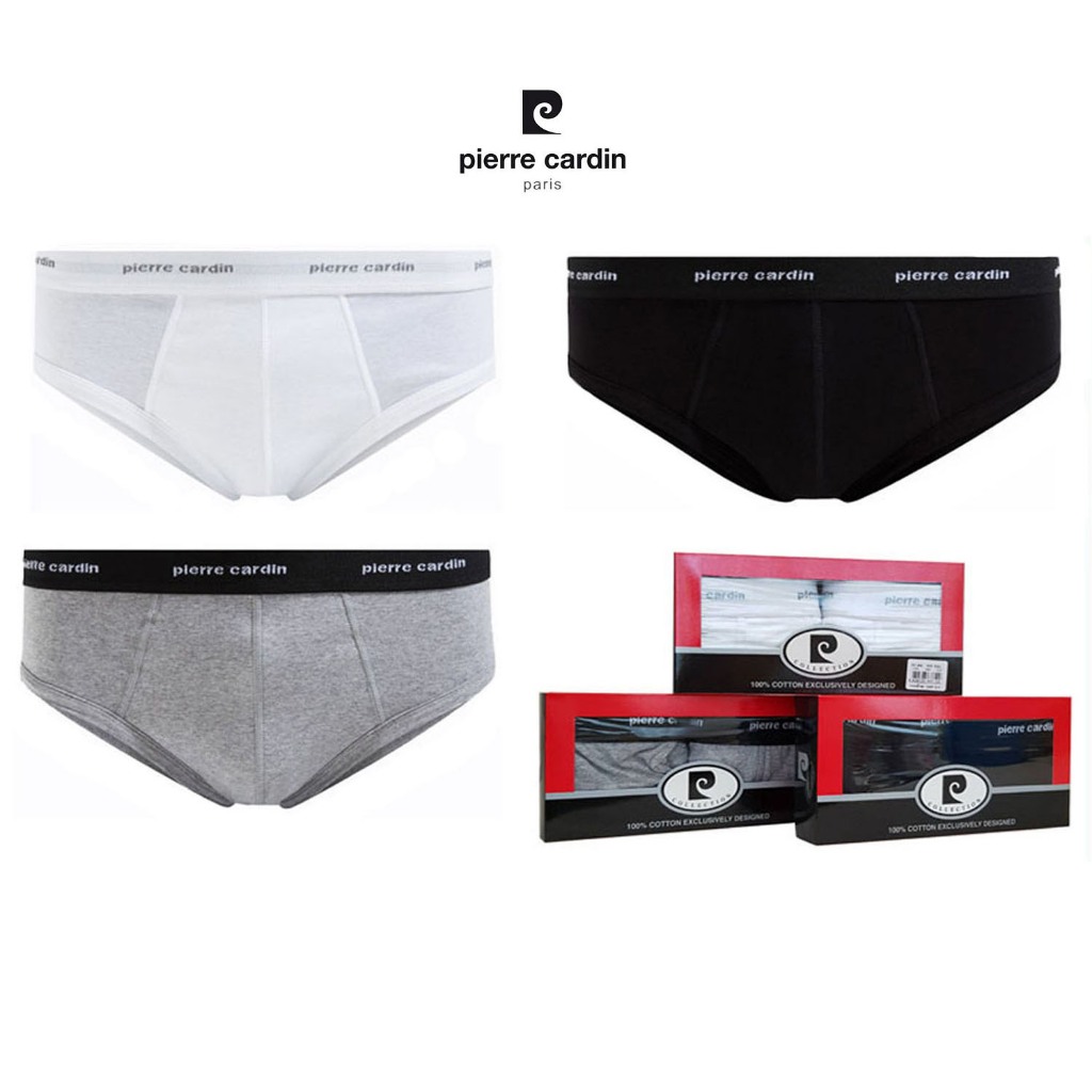 Pierre Cardin PC-300 (pack2ตัว) กางเกงชั้นใน Supima Comfort 2สี เทา ดำ