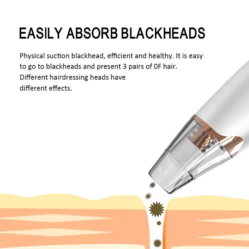 เครื่องดูดสิวไฟฟ้า ปรับระดับได้ ดูดสิวเสี้ยน สิวอุดตัน สิ่งสกปรก สุดคุ้ม! แถมฟรีหัวดูด 3 ชิ้น - รูปที่ 3