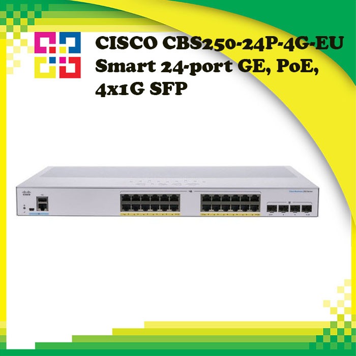 CISCO CBS250-24P-4G-EU Smart 24-port GE, PoE, 4x1G SFP