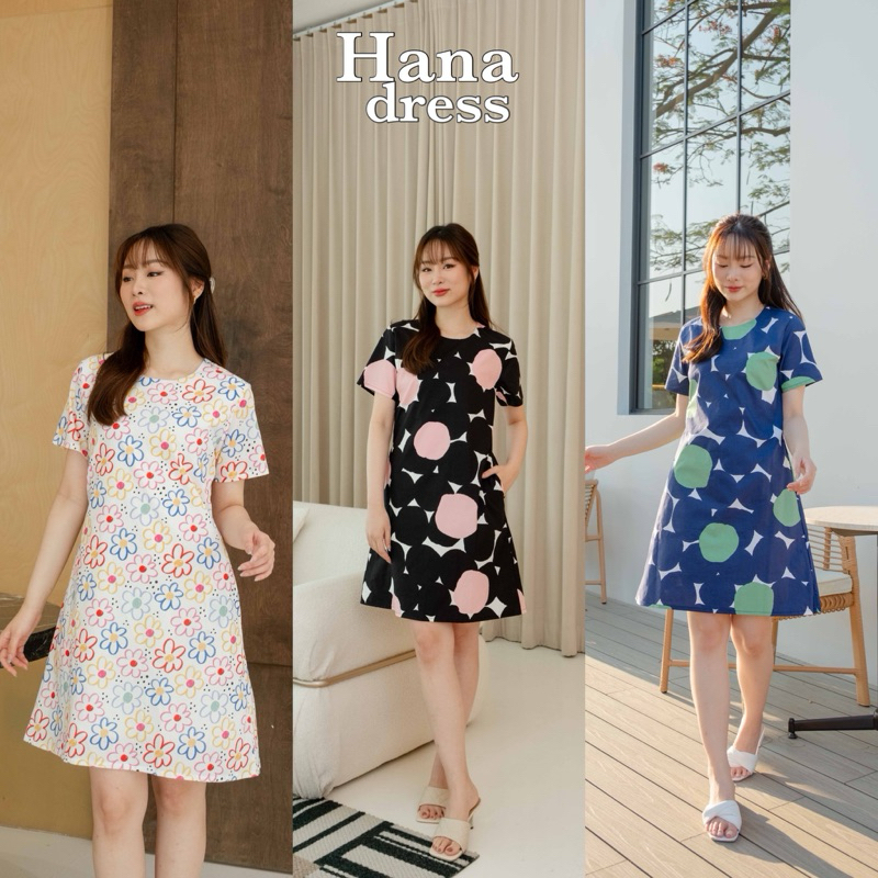 Hana dress 490.- ผ้าลายใหม่ น่ารักมาก